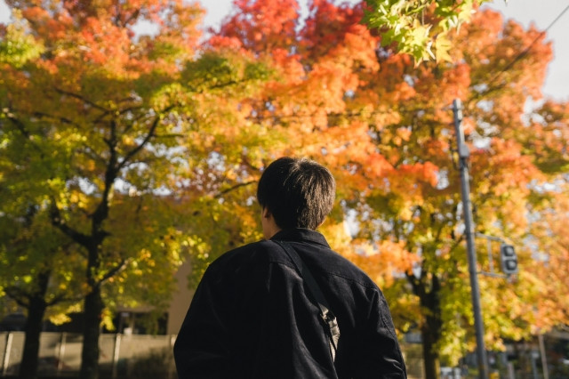 dressed for autumn in japan